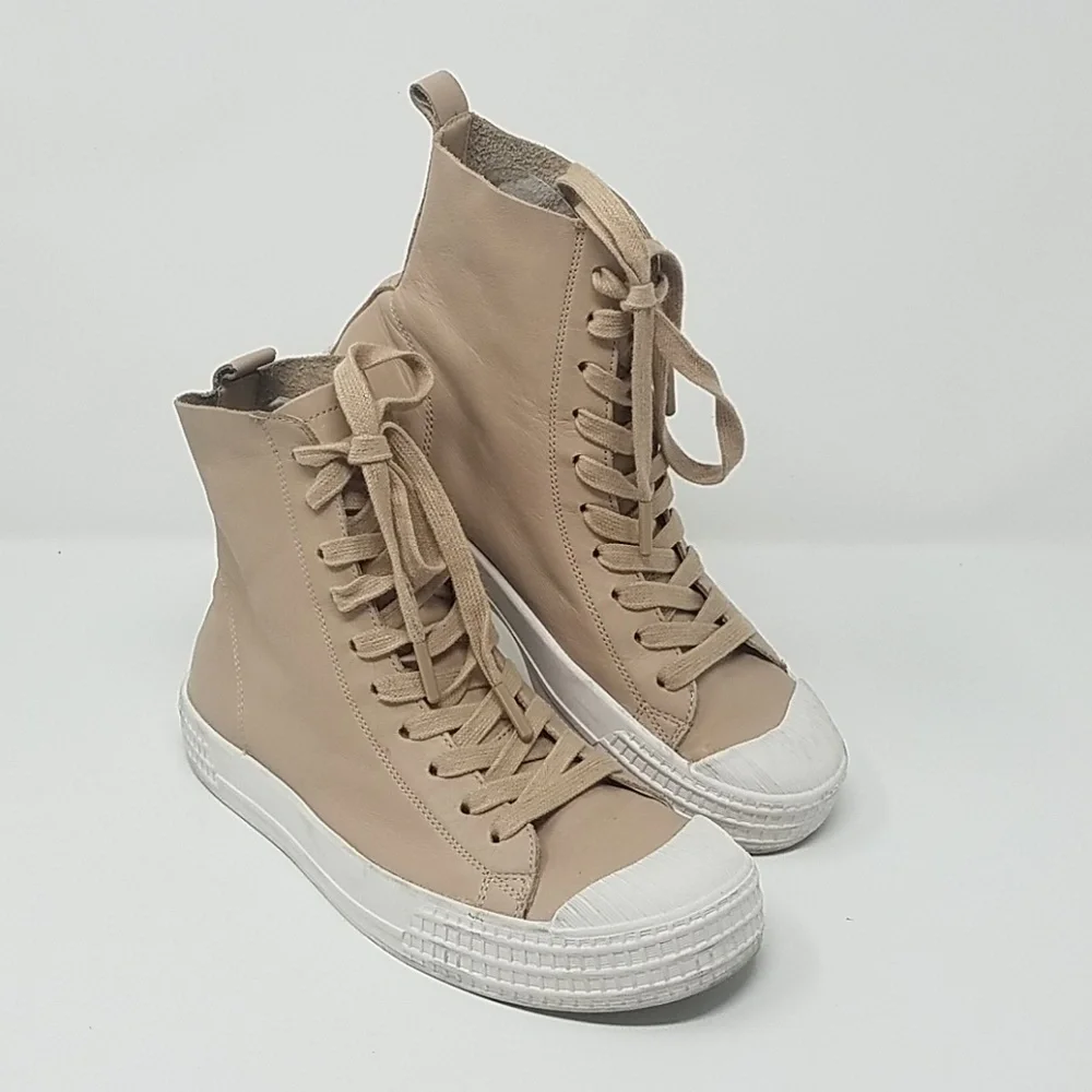 Topshop women 37 Titan high top nude sneaker‎